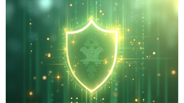 Un escudo de privacidad digital que representa la protección de datos en AlmaVivir, con un diseño moderno y seguro
