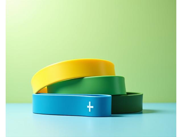 Conjunto de bandas de resistencia de diferentes colores en un ambiente de gimnasio casero