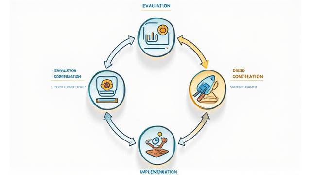 Diagrama ilustrativo del proceso de bienestar personalizado de AlmaVivir: Evaluación, Diseño, Implementación, Seguimiento.