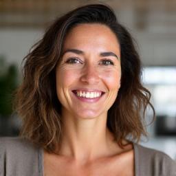 Retrato de Laura Sánchez, nutricionista de AlmaVivir, sonriendo de forma amigable.